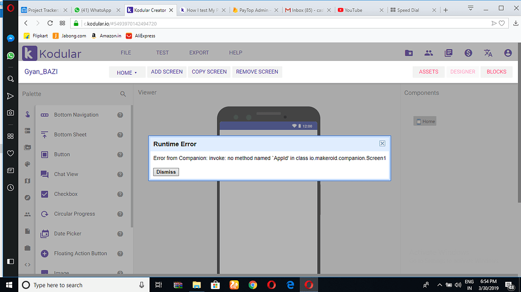 Live Test Error - Discuss - Kodular Community
