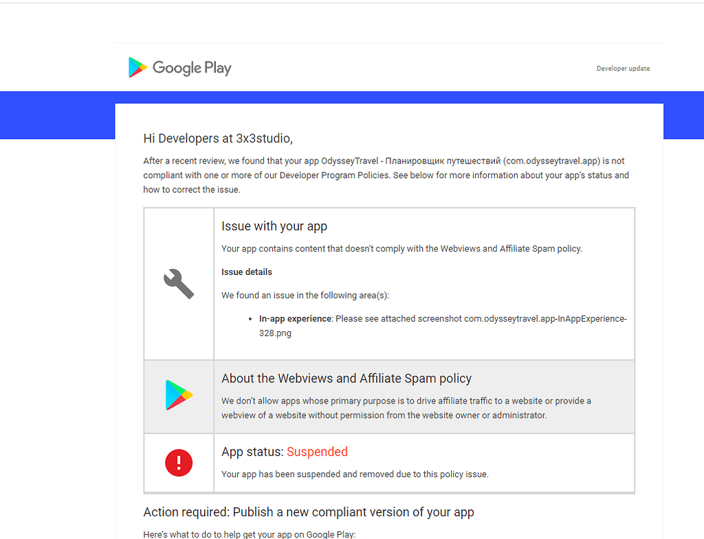 Webview suspended Google play - Discuss - Kodular Community