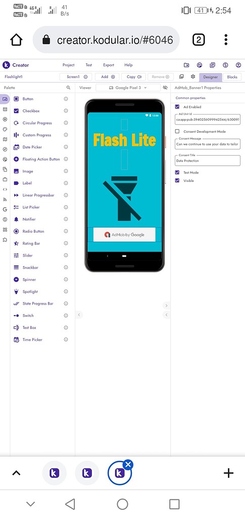App does not showing even test Ad... - Ads - Kodular Community