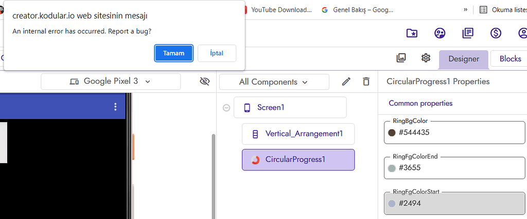 Circular progress extension error - Discuss - Kodular Community