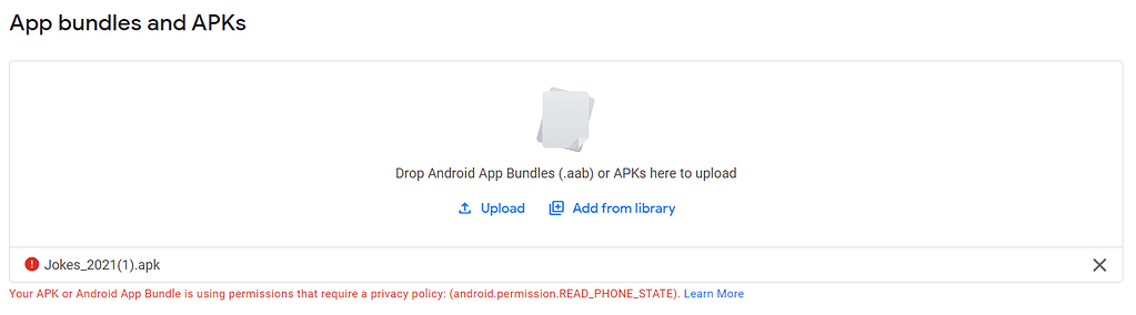 READ_PHONE_STATE error, requires privacy policy - Discuss - Kodular ...