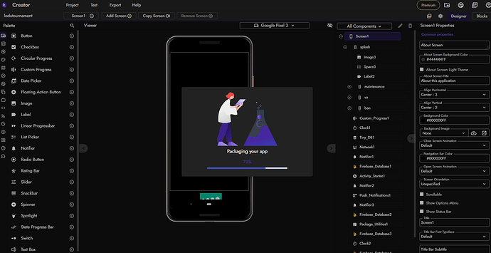 A mobile app development interface shows a loading screen with an illustration and a message stating 'Publishing your app...'. (Captioned by AI)