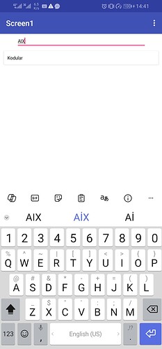 A smartphone screen shows a search bar with "AIX" typed in and predictive text suggestions displayed, along with a keyboard below it. (Captioned by AI)