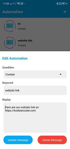 automaion in live chat system