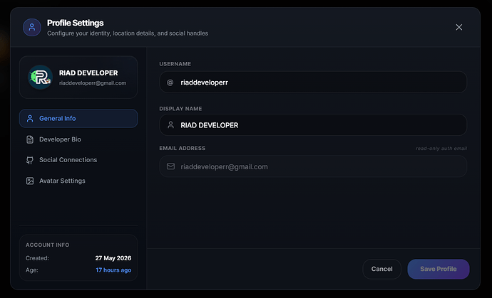General Profile Settings