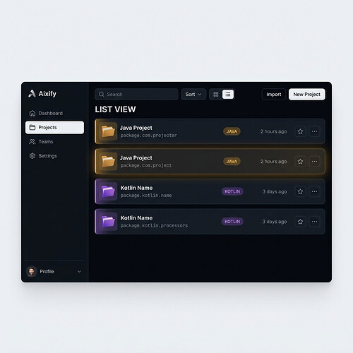Dashboard List View