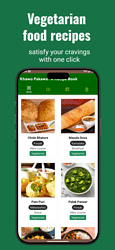 A mobile app screen showcasing a collection of vegetarian food recipes with images, titles, and a rating system. (Captioned by AI)