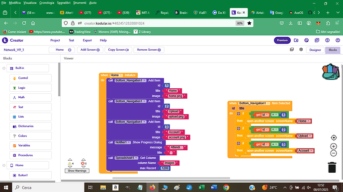 A screenshot of a block-based coding interface in Scratch showing scripts for handling graph data and drawing shapes with different colours and sizes, with the browser tabs and taskbar visible around it. (Captioned by AI)