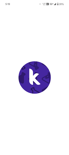 A purple circular logo with a stylised white 'k' in the centre, surrounded by abstract shapes. (Captioned by AI)