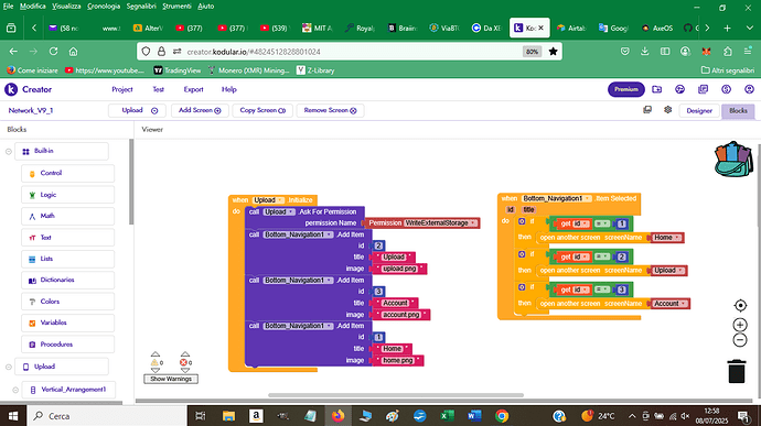 The image shows a Scratch programming interface with two scripts containing colourful code blocks for handling events and user interactions. (Captioned by AI)