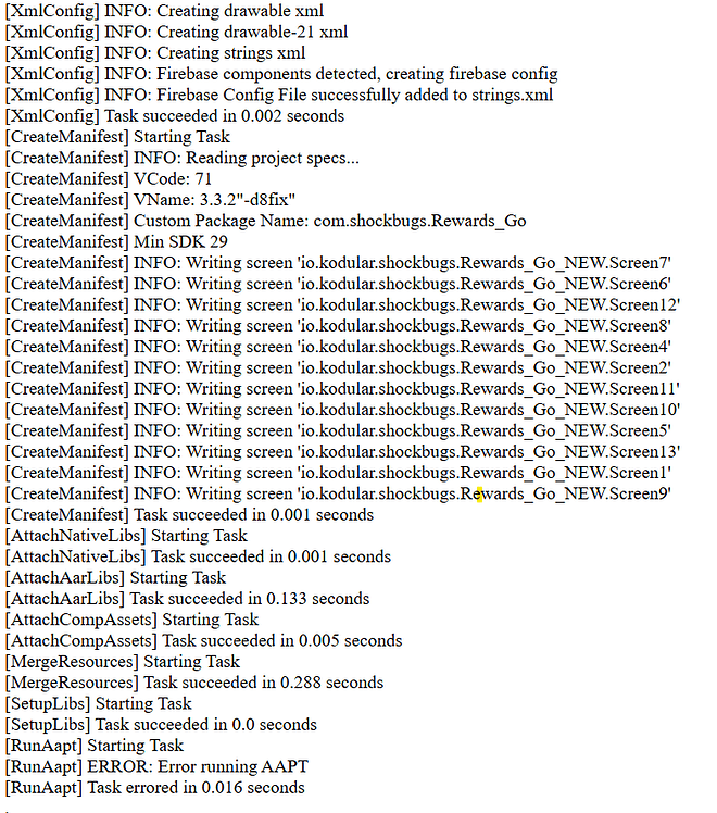 [RunAapt] ERROR: Error running AAPT - Need Help - Discuss - Kodular ...