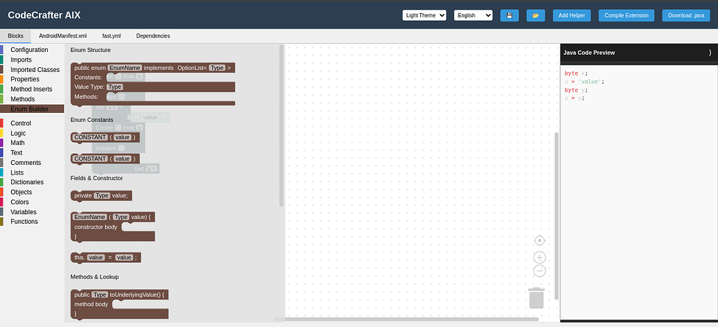 CodeCrafter AIX - Blockly Extension Builder for MIT App Inventor Based ...