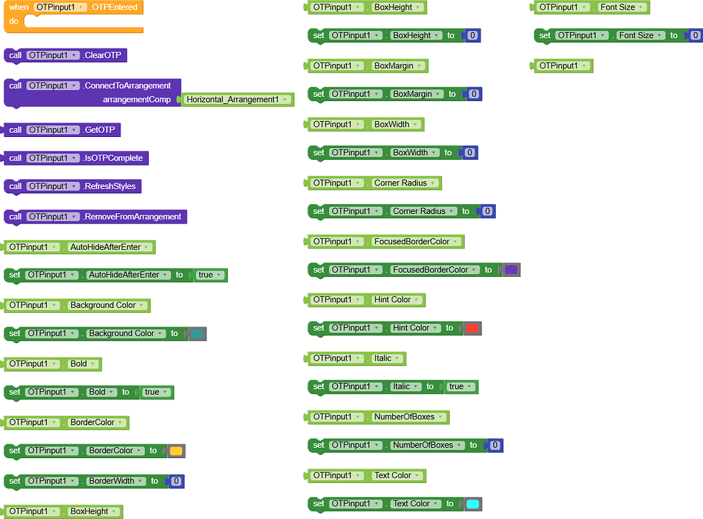 OTPInput Blocks Interface