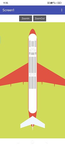 The image shows a top-down view of a red and white airplane on a green background. (Captioned by AI)