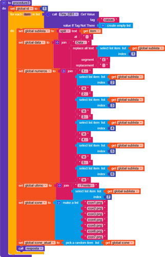 A colourful block-based code script, likely from a visual programming environment, designed to process and manipulate lists based on tags and substrings. (Captioned by AI)