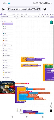 A screenshot of a block-based programming interface displaying code blocks in various colors on a white background. (Captioned by AI)