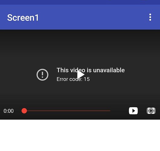 A video player interface displays an error message indicating that the video is unavailable with error code 15. (Captioned by AI)