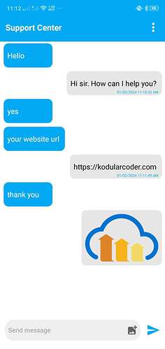 admin chat screen