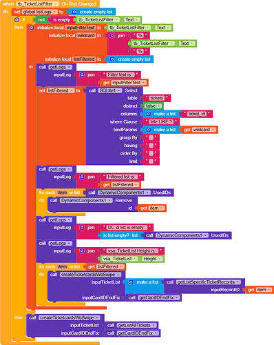 TextChange event for ticket filter