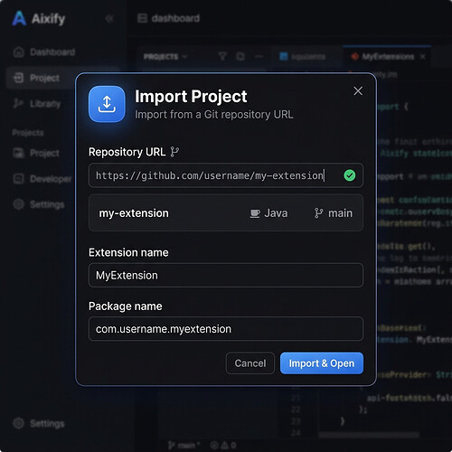 Git Import Modal