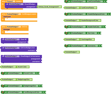 A block-based programming interface with code for setting up and managing user cards and a vertical scroll arrangement, including initialization and user card creation functions. (Captioned by AI)