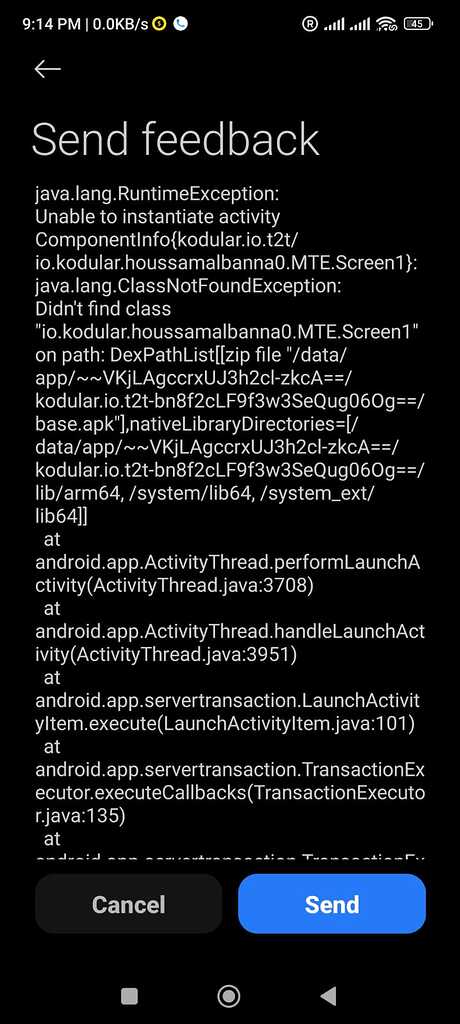My App is crashing after installation - Discuss - Kodular Community