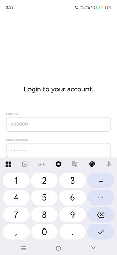 A mobile screen displays a login page asking the user to login to their account by entering a phone number using an on-screen numeric keypad. (Captioned by AI)