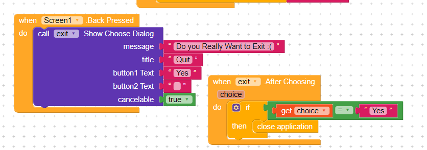 Alert not Working For Exit - Discuss - Kodular Community