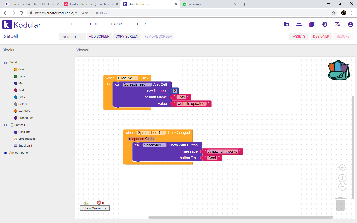 Spreadsheet Airtable Set Cell block problem - Discuss - Kodular Community