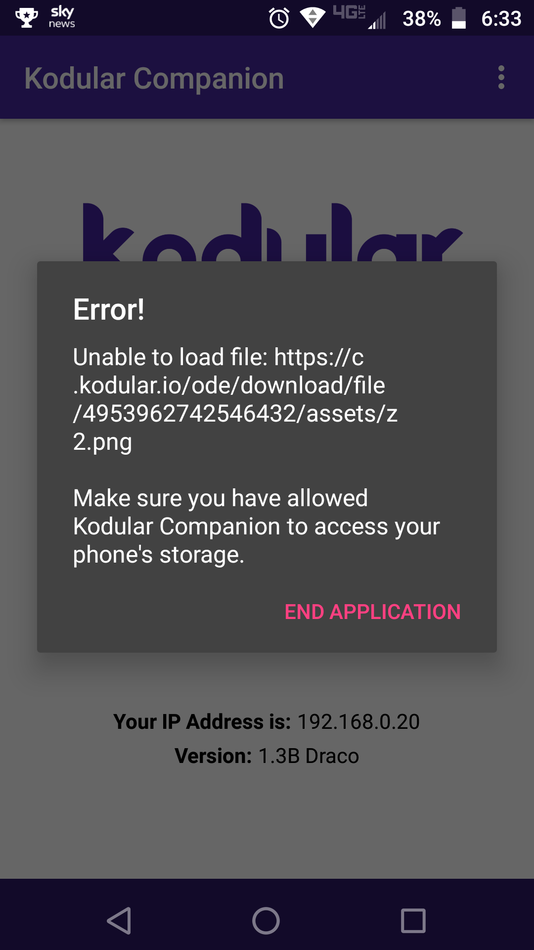 Companion won't load at all now - help - Discuss - Kodular Community