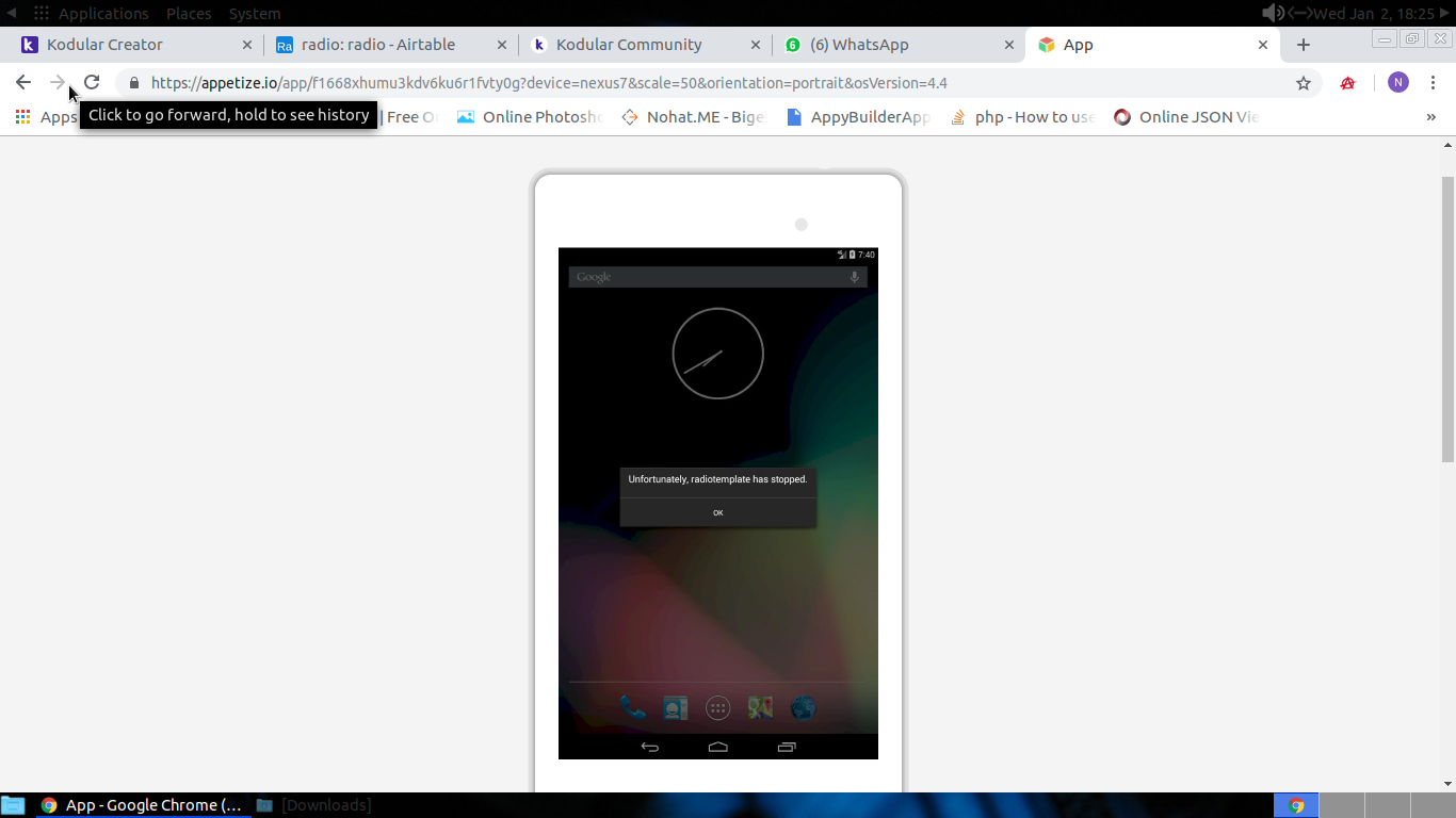 App crash on 4.4 no any extra extension! - Bugs - Kodular Community