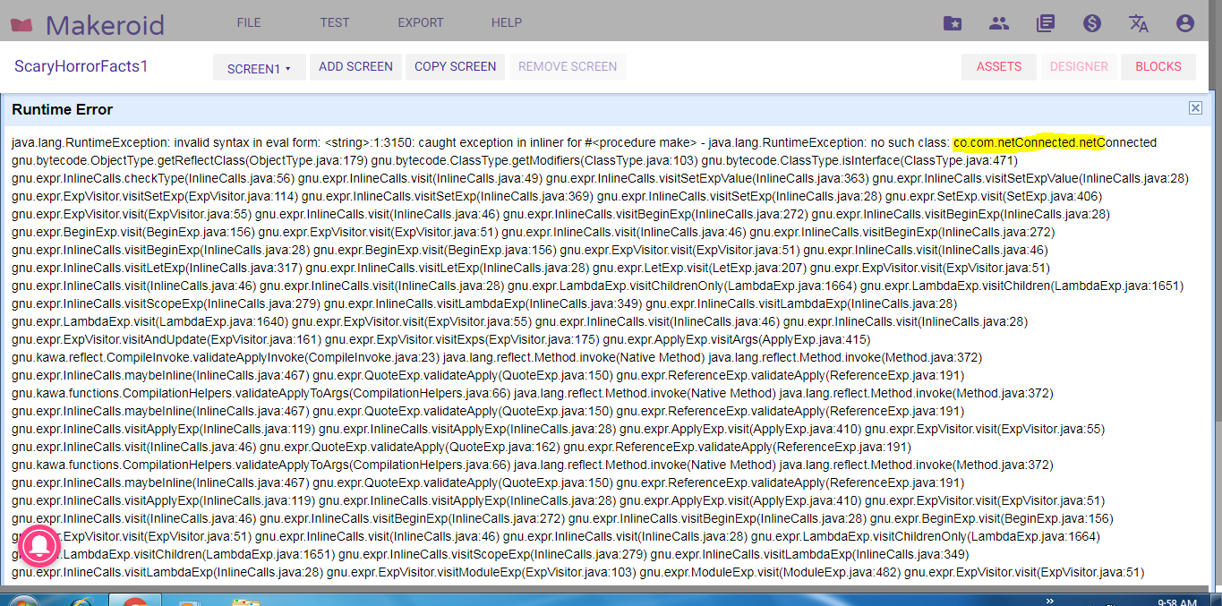 Runtime error with Extension - Bugs - Kodular Community