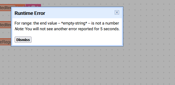 Error Using Range For Range error - but I dont do ranges - Discuss - Kodular Community