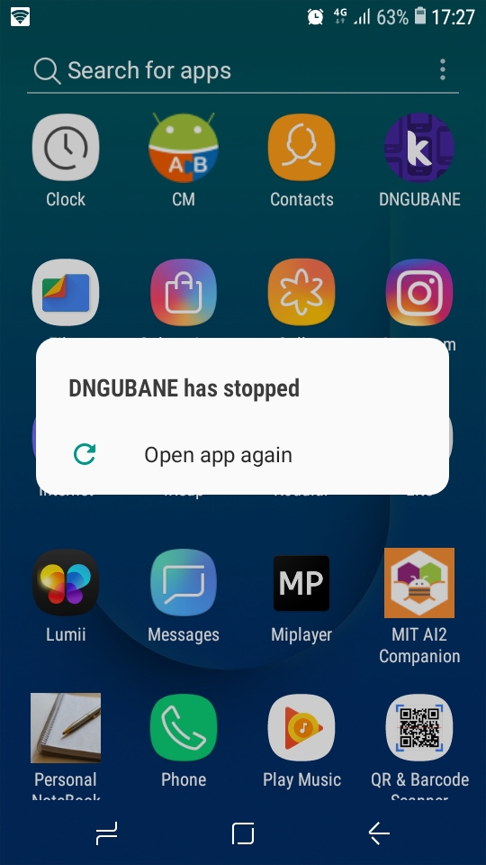 App has stopped error - Discuss - Kodular Community
