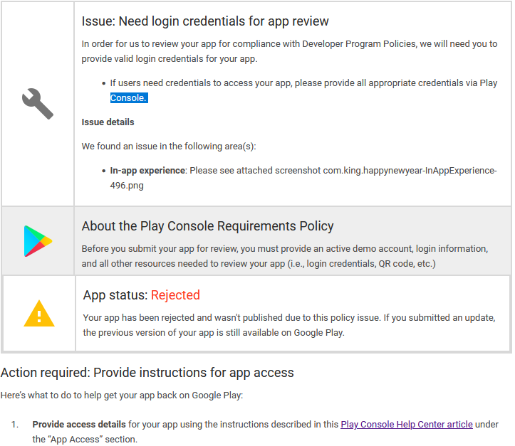 Play console - credentials for app review - Discuss - Kodular Community