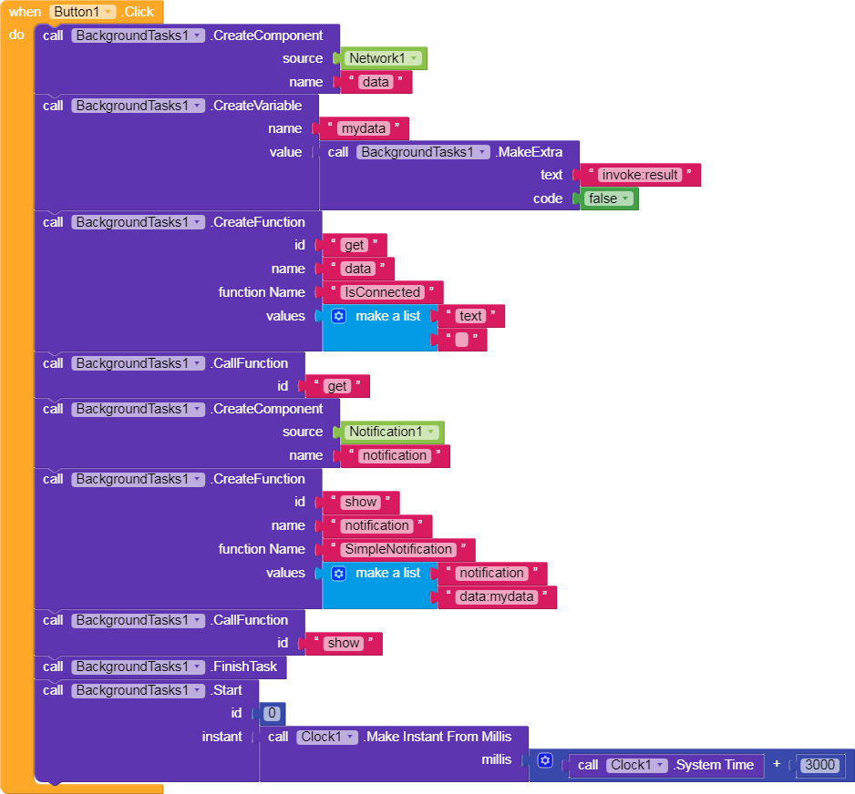 Check the network status using Background tasks - Koded Apps - Kodular ...