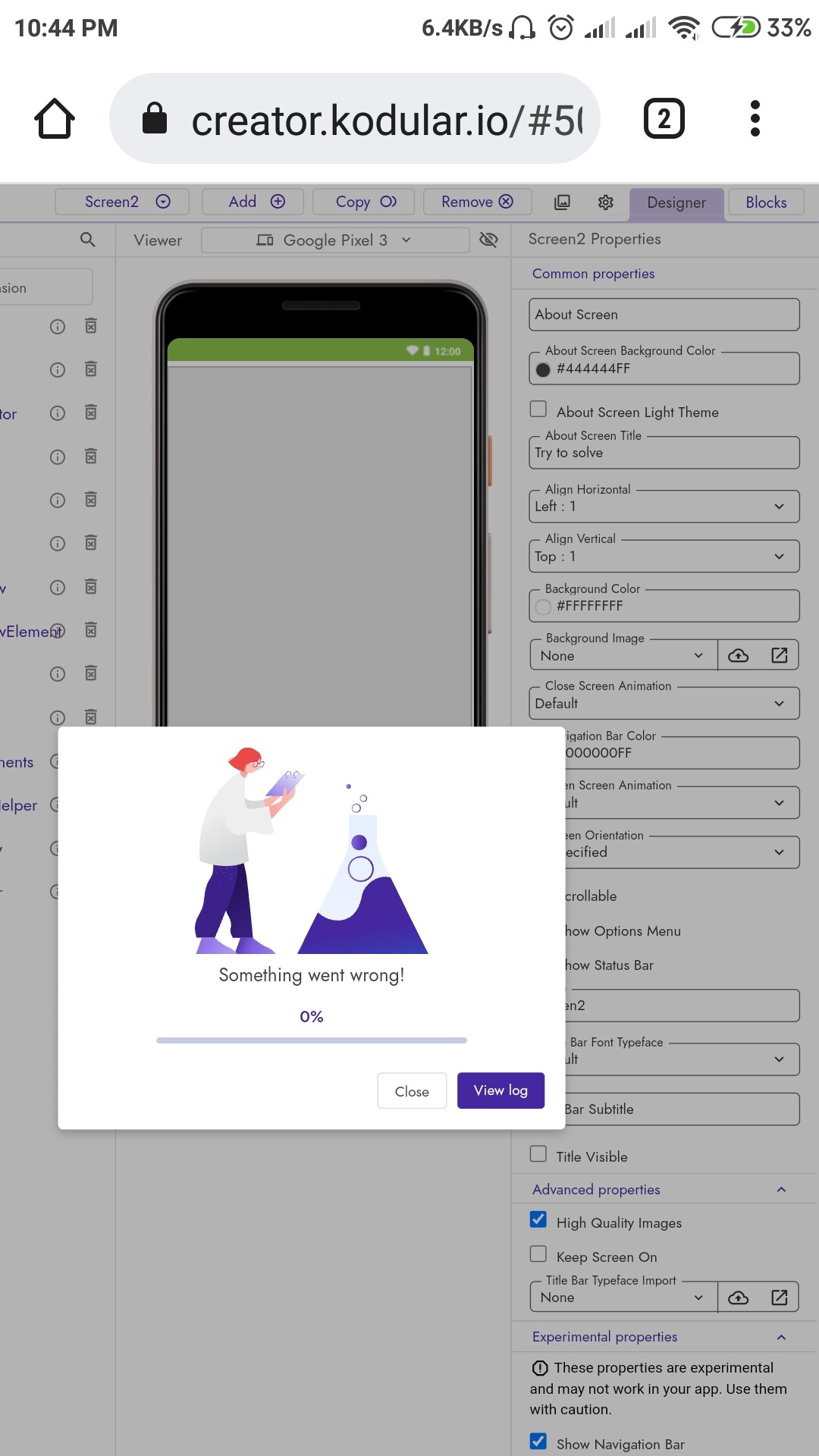 How to solve view log problem - Discuss - Kodular Community