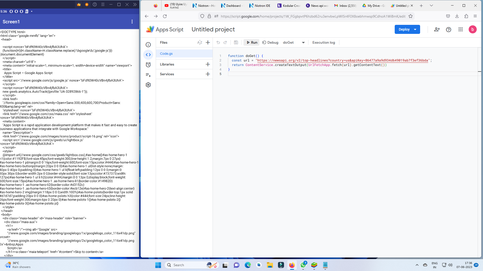 News api works in web viewer but not get text in web component ...