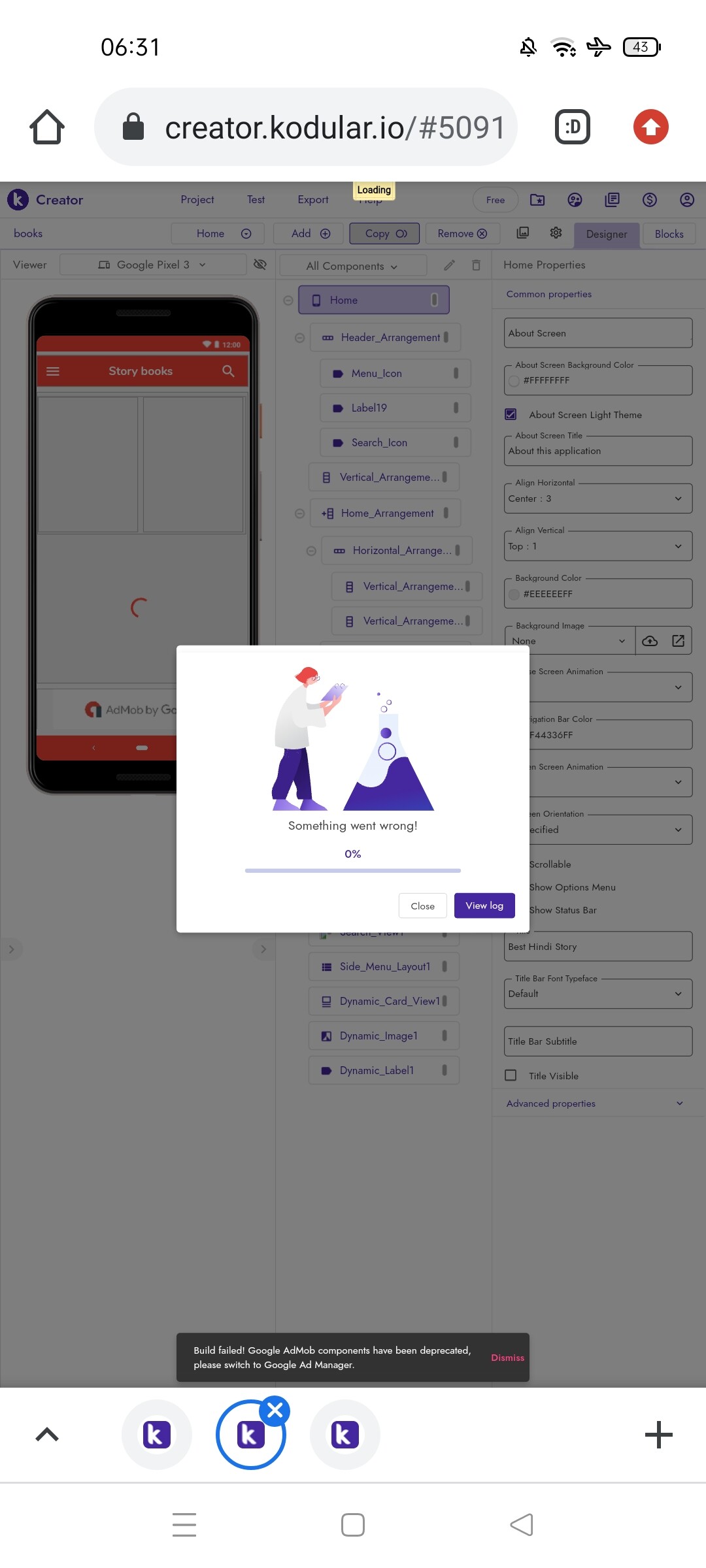 Build failed! google admob components have been deprecated, please ...