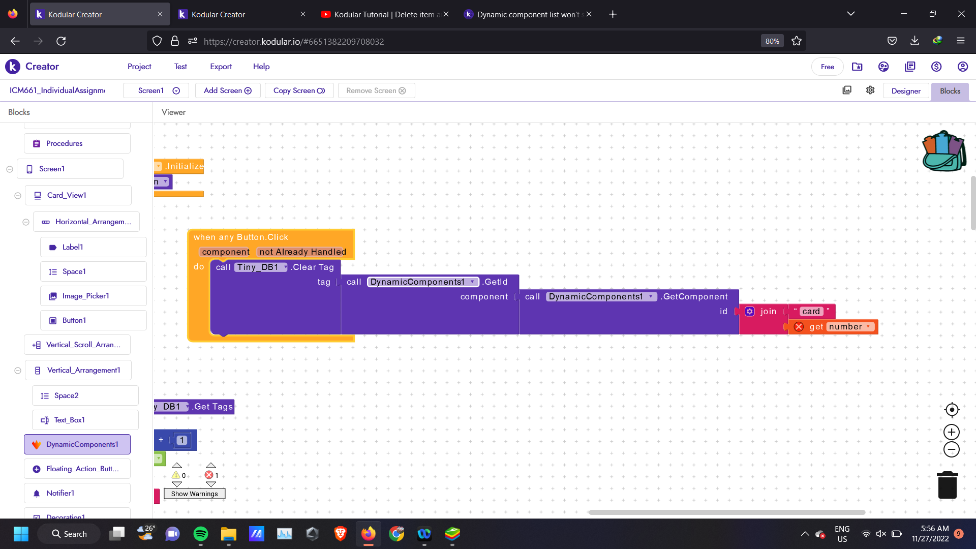 Dynamic component list won't showed up - Discuss - Kodular Community