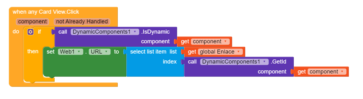 Click cardview dynamic component and list url SpreedSheets - Discuss ...