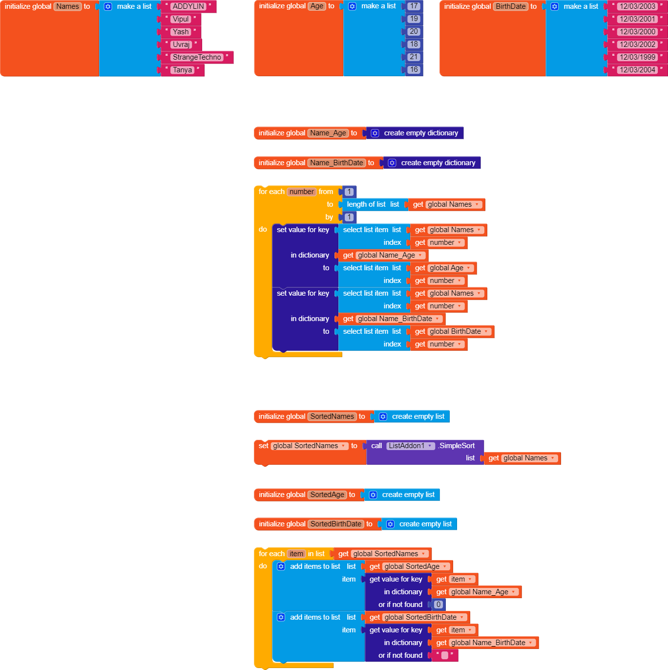 How to Sort 1 list according to the other list? - Discuss - Kodular ...