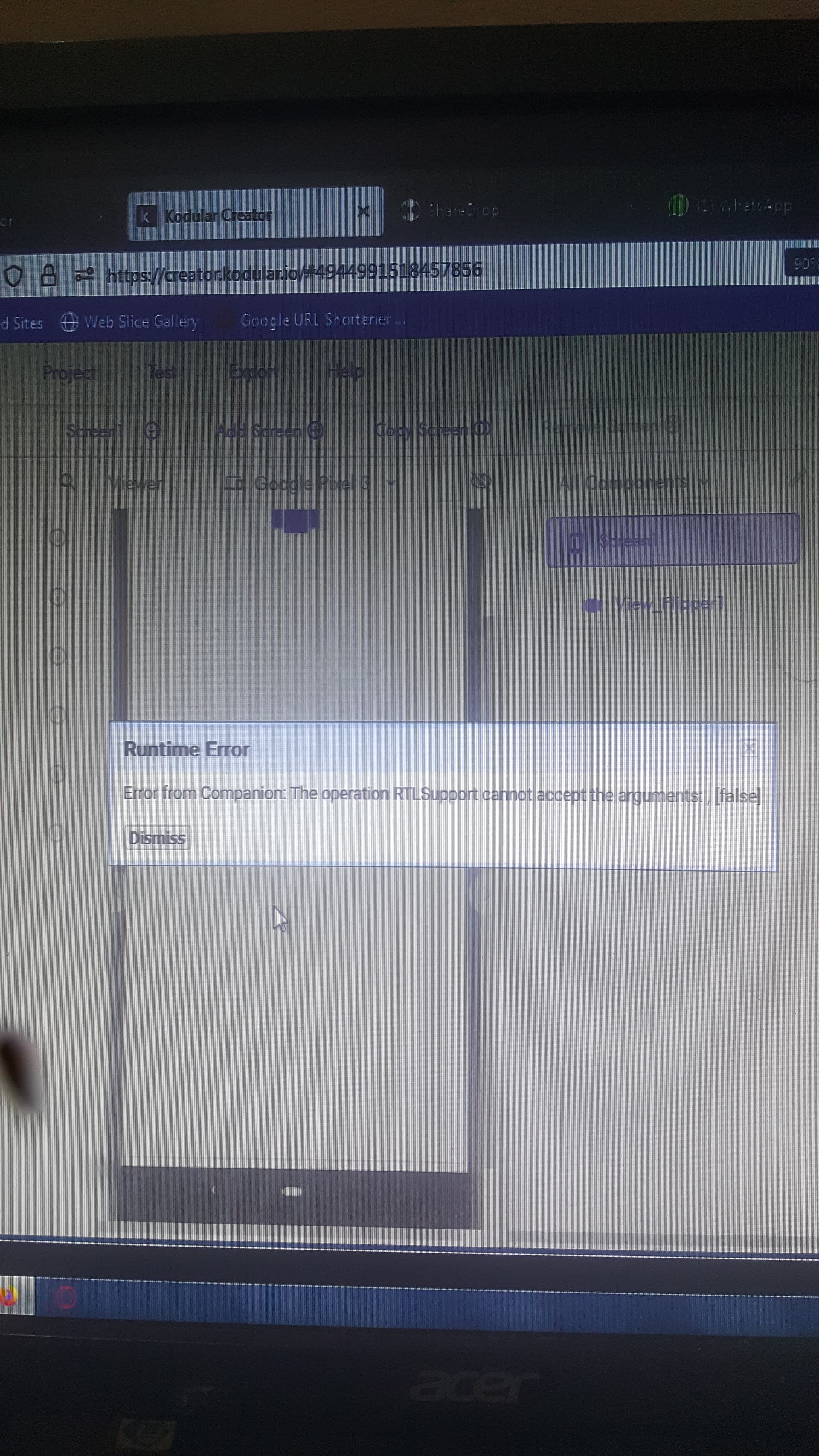 Getung this error when using view flipper - Discuss - Kodular Community