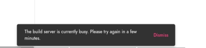 Server busy error when exporting (Build Failed, Error writing to server ...