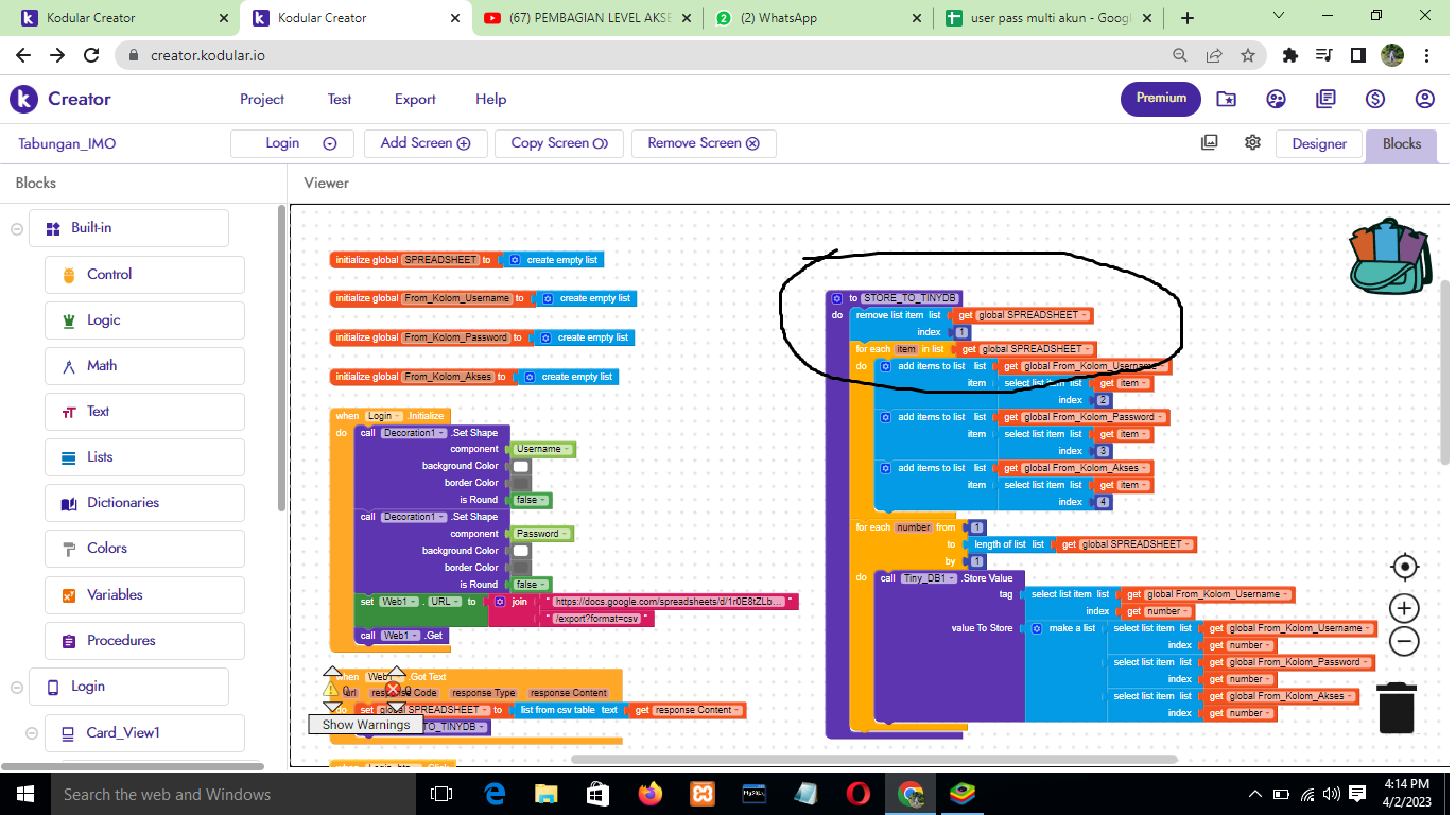 Removing item from list error - Discuss - Kodular Community