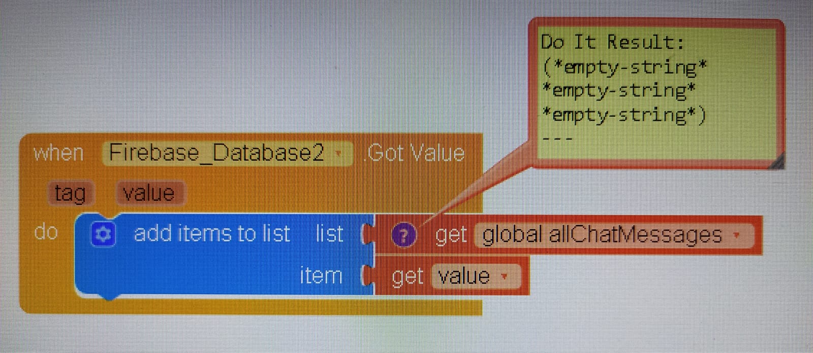 Problem while retrieving values from Firebase - Discuss - Kodular Community