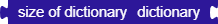 size of dictionary