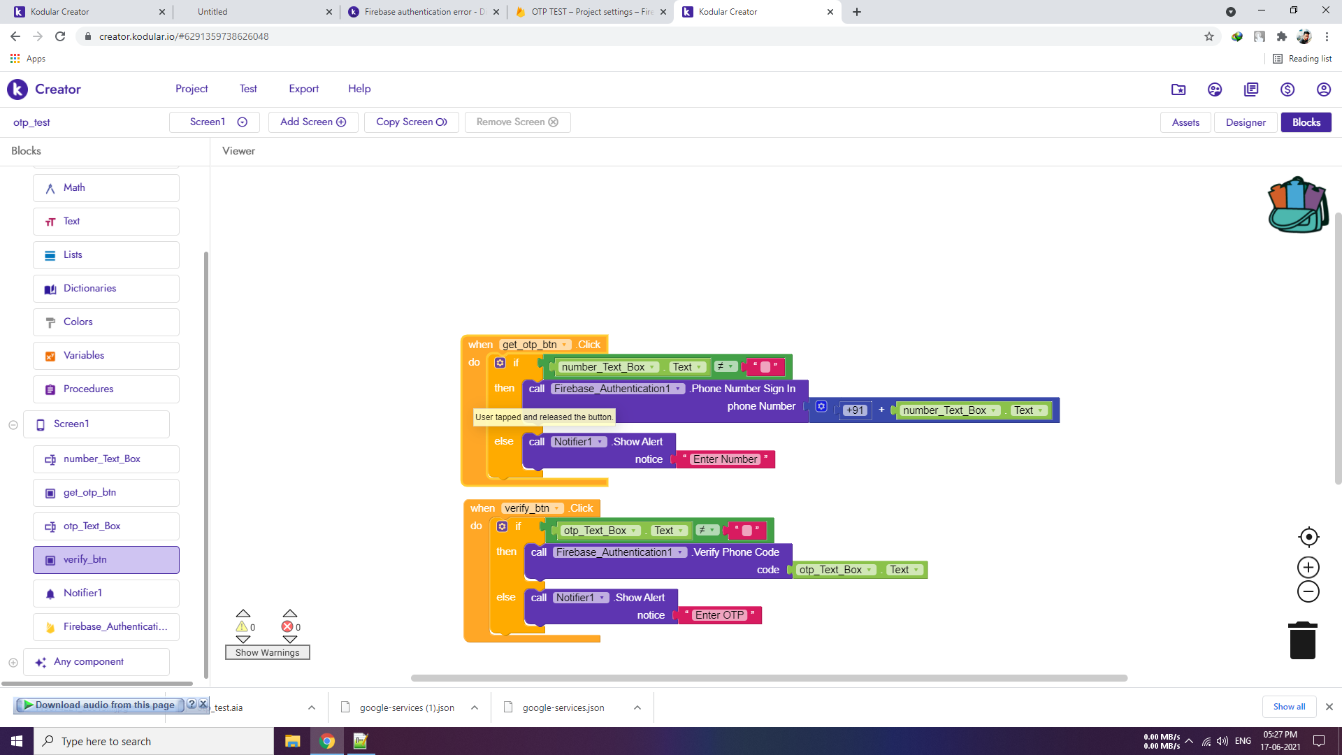Firebase authentication error - Discuss - Kodular Community