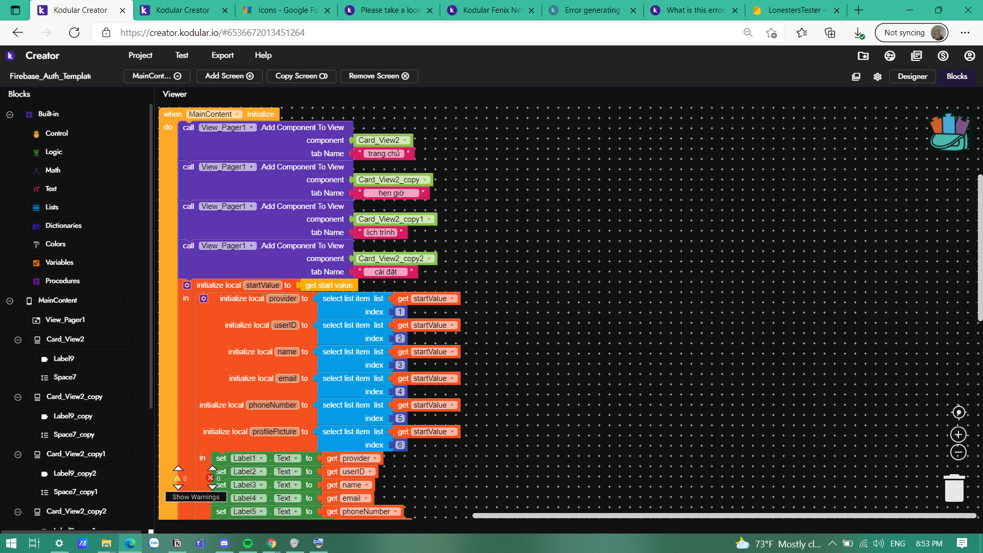 Please take a look at my block, it's crashing - Discuss - Kodular Community