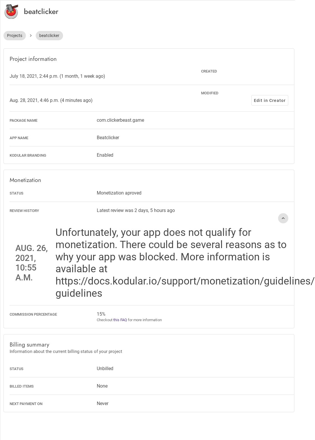 Monetization request was given before two weeks - Discuss - Kodular ...